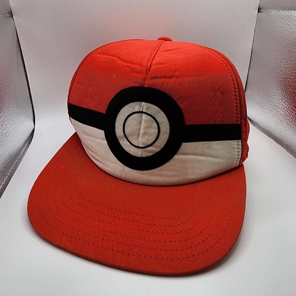 Pokémon Poke Ball Hat Cap Flat Snap Back Youth Size 1 Size Fits Most Adjustable - Picture 1 of 7